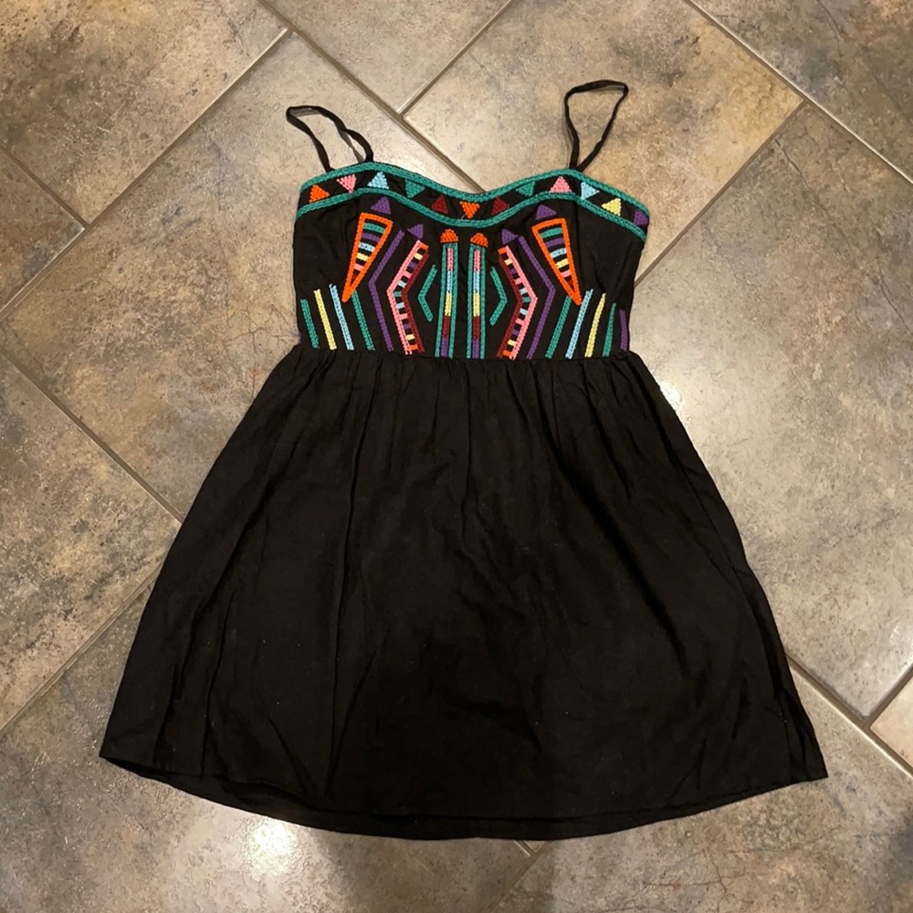 black printed dress